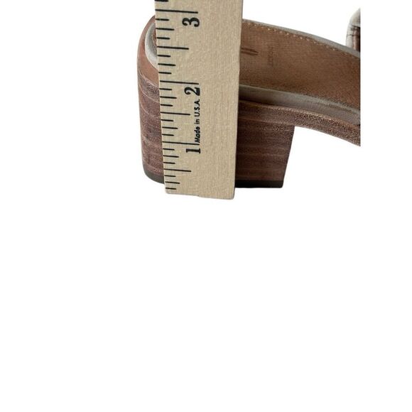 Frye Cindy Mule Sandals size 7.5 Tan Heeled - Picture 9 of 11